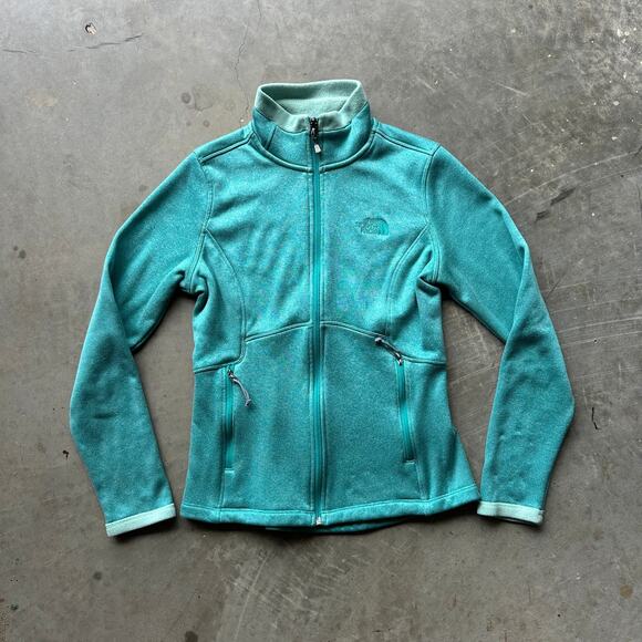 North Face Jacket Women's S Green Agave Active Softshell Coat Full Zip Fleece - Picture 1 of 9